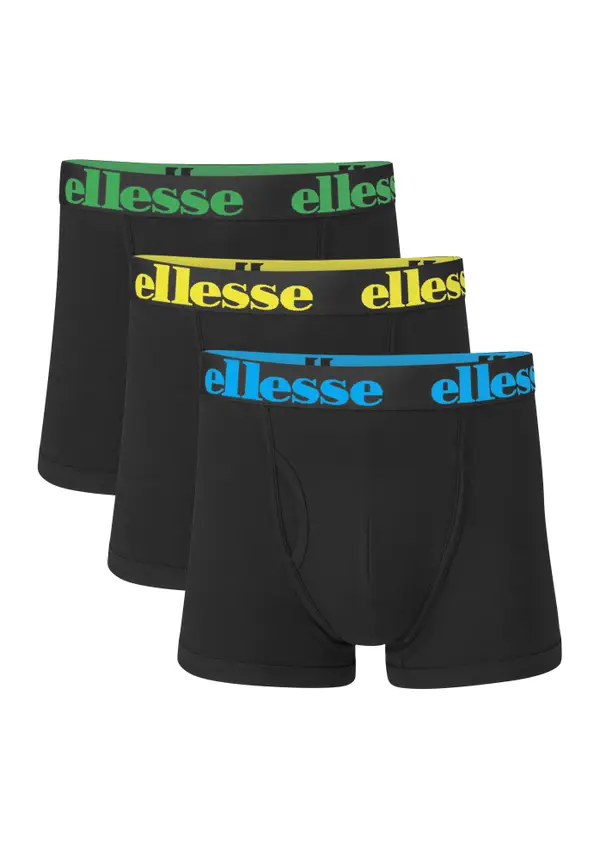 Ellesse Men's Hali 3Pk Trunks Black