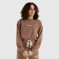 Ellesse Women's Popsy Cropped Sweatshirt Brown
