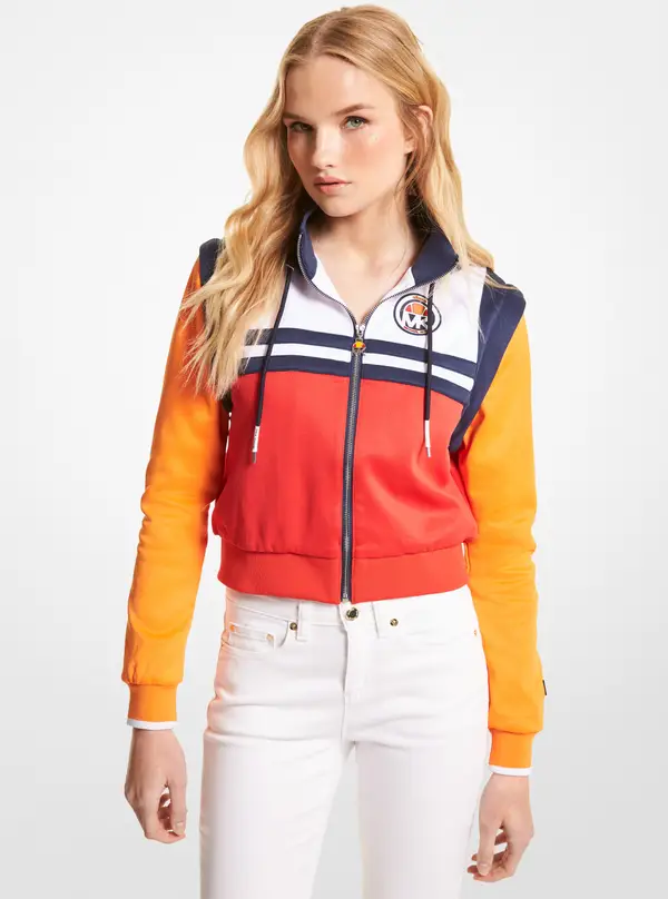 Women's MK X Ellesse Color-Block Cotton Blend Zip-Up Jacket
