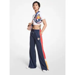 Women's MK X Ellesse Striped Cotton Blend Track Pants