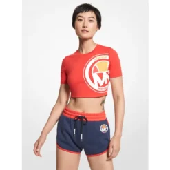 Women's MK X Ellesse Logo Organic Cotton Blend Track Shorts