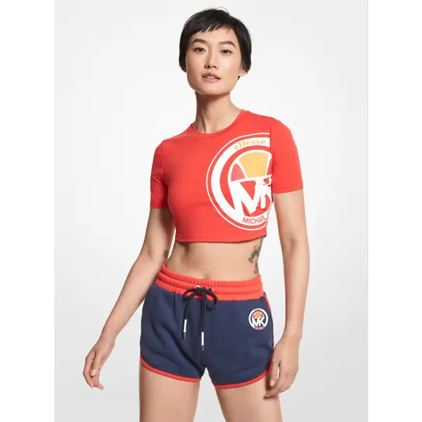 Women's MK X Ellesse Logo Organic Cotton Blend Track Shorts