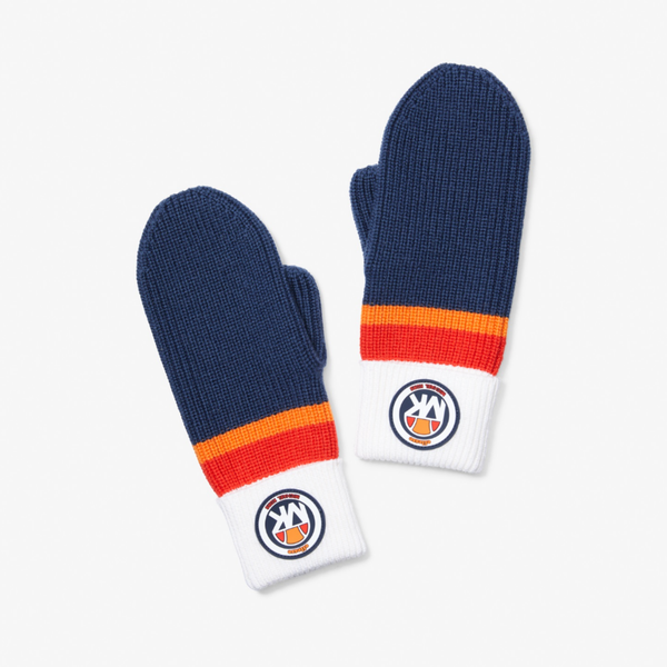 MK X Ellesse Stripe Mittens Blue